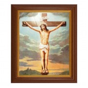 10 1/2" x 12 1/2" Walnut Finish Beveled Frame with 8" x 10" Crucifixion Textured Art 10 1/2" x 12 1/2" Walnut Finish Beveled Frame with 8" x 10" Crucifixion Textured Art