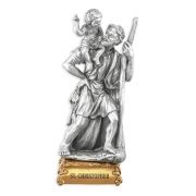4 1/2" Pewter Saint Christopher Statue Gift Boxed