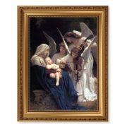 15 1/2" x 19 1/2" Antique Gold Leaf Beveled Frame with Bead Inlay and 12" x 16" Bouguereau: Heavenly Melody Textured Art