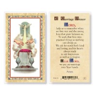 25pk - Marriage Prayer Wedding Symbol  Gold Stamped Laminated Holy Card  Pk 25