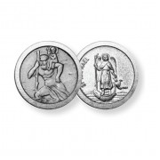 10pk - Saint Christopher Travelers and Saint Raphael Pocket Coin (Sold in Inc. of 10)