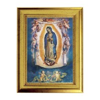 6 3/4" X 8 3/4" Gold Leaf Finish Frame with 5" X 7" Our Lady of Guadalupe Textured Art