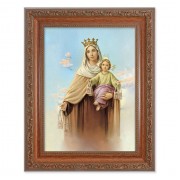 8.25" x 10.25" Ornate Wood Frame with a 6" x 8" Our Lady of Mt. Carmel Print