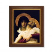 10 1/2" x 12 1/2" Walnut Finish Beveled Frame with 8" x 10" Pieta Textured Art