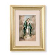 5 1/4" x 6 3/4" Gold Leaf Frame-Cream Matte with a 2 1/2" x 3 3/4" Our Lady of Grace Print