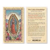 25pk - Our Lady Of Guadalupe - Mother  Gold Stamped Laminated Holy Card  Pk 25