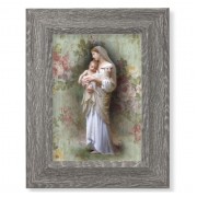 7 1/2" x 9 1/2" Grey Weathered Frame with Divine Innocence Artwork on Wood Plaque