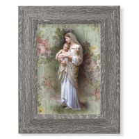 7 1/2" x 9 1/2" Grey Weathered Frame with Divine Innocence Artwork on Wood Plaque
