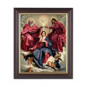 10" x 12" Walnut Frame with Gold Inside Lip and a 8" x 10" Crowning of Mary Print