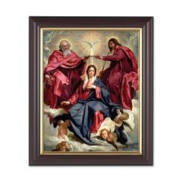 10" x 12" Walnut Frame with Gold Inside Lip and a 8" x 10" Crowning of Mary Print 10" x 12" Walnut Frame with Gold Inside Lip and a 8" x 10" Crowning of Mary Print