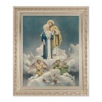 10" x 12" Ornate Silver Frame with a Chambers: Jesus and Mary Print