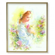 8" x 10" Gold Plaque Frame with a Blanc: Mystical Rose Print