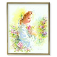 8" x 10" Gold Plaque Frame with a Blanc: Mystical Rose Print