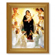 10" x 12" Gold Leaf Finish Beveled Frame with 8" x 10" Bouguereau: Queen of Angels Textured Art