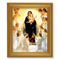 10" x 12" Gold Leaf Finish Beveled Frame with 8" x 10" Bouguereau: Queen of Angels Textured Art