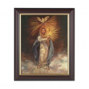 10" x 12" Walnut Frame with Gold Inside Lip and a 8" x 10" Mary with Monstrance Print