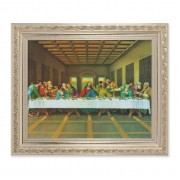 10" x 12" Ornate Silver Frame with a The Last Supper Print