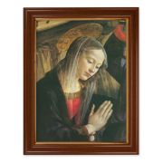 15 1/2" x 19 1/2" Walnut Finish Frame with Gold Accent and a 12" x 16" Ghirlandaio: Praying Madonna Textured Art
