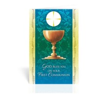 10pk - Chalice with Host First Communion Greeting Card Sold in Inc. of 10 10pk - Chalice with Host First Communion Greeting Card Sold in Inc. of 10