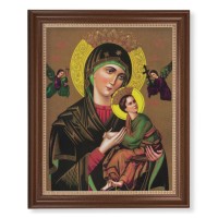13 1/2" x 16 9/16" Walnut Finished Frame with 11" x 14" Our Lady of Perpetual Help Textured Art