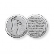 10pk - Footprints with Prayer Pocket Coin (Sold in Inc. of 10)