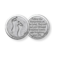 10pk - Footprints with Prayer Pocket Coin (Sold in Inc. of 10)