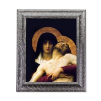 10 1/2" x 12 1/2" Grey Oak Finish Frame with an 8" x 10" The Pieta Print