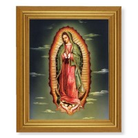 10" x 12" Gold Leaf Finish Beveled Frame with 8" x 10" Our Lady of Guadalupe Textured Art