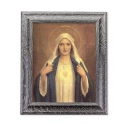10 1/2" x 12 1/2" Grey Oak Finish Frame with an 8" x 10" Immaculate Heart of Mary Print
