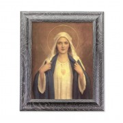 10 1/2" x 12 1/2" Grey Oak Finish Frame with an 8" x 10" Immaculate Heart of Mary Print 10 1/2" x 12 1/2" Grey Oak Finish Frame with an 8" x 10" Immaculate Heart of Mary Print