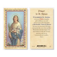 25pk - Saint Agnes  Gold Stamped Laminated Holy Card  Pk 25