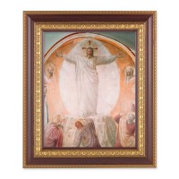 11 1/2" x 13 1/2" Cherry Frame with Gold Trim with an 8" x 10" Transfiguration of Christ Print