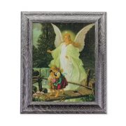 10 1/2" x 12 1/2" Grey Oak Finish Frame with an 8" x 10" Guardian Angel Print