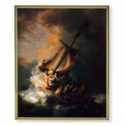 8" x 10" Gold Plaque Frame with a Rembrandt: Storm of the Sea of Galilee Print