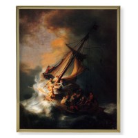 8" x 10" Gold Plaque Frame with a Rembrandt: Storm of the Sea of Galilee Print