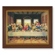 10 1/2" x 12 1/2" Walnut Finish Beveled Frame with 8" x 10" Last Supper Textured Art