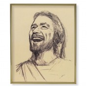 11" x 14" Gold Plaque Frame with a Segura: Laughing Christ Print
