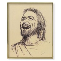 11" x 14" Gold Plaque Frame with a Segura: Laughing Christ Print