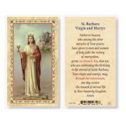 St Barbara Prayer Laminated Holy Card. Inc. of 25