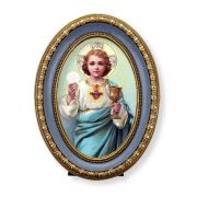 5 1/2" x 7 1/2" Oval Gold-Leaf Frame with a Child SHJ with Chalice Print