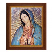 10 1/2" x 12 1/2" Walnut Finish Beveled Frame with 8" x 10" Our Lady of Guadalupe Textured Art 10 1/2" x 12 1/2" Walnut Finish Beveled Frame with 8" x 10" Our Lady of Guadalupe Textured Art