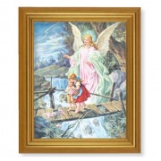 10" x 12" Gold Leaf Finish Beveled Frame with 8" x 10" Guardian Angel Textured Art
