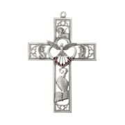 6" x 4 1/4" Cathedral Touch Confirmation-Holy Spirit Cross in Genuine Pewter