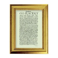 6 3/4" X 8 3/4" Gold Leaf Finish Frame with 5" X 7" Desiderata Textured Art