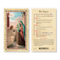25pk - Angelus Prayer - Annunciation Gold Stamped Laminated Holy Card  Pk 25