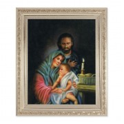 10" x 12" Ornate Silver Frame with a Holy Family Print