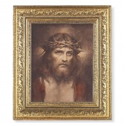 12 1/2" x 14 1/2" Ornate Gold Leaf Antique Frame with 8" x 10" Chambers: Ecce Homo Print