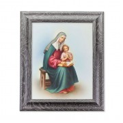 10 1/2" x 12 1/2" Grey Oak Finish Frame with an 8" x 10" Saint Anne Print