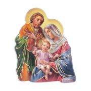 3" Magnetic Resin Statuette of the Holy Family in 2D with Gold Highlights (Sold in Inc. of 3)