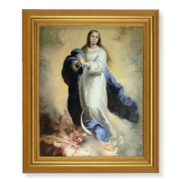 10" x 12" Gold Leaf Finish Beveled Frame with 8" x 10" Immaculate Conception Textured Art